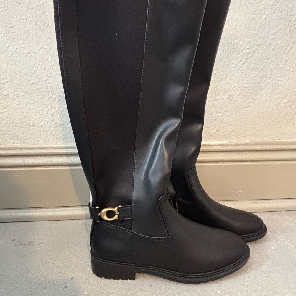 Women's Faith Knee High Lug Sole Riding Boots - Picture 2 of 8